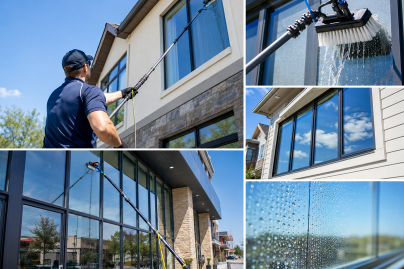 Professional window cleaning services for residential properties in Kingston