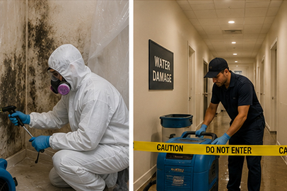 Biohazard cleaning service in Kingston using protective safety equipment